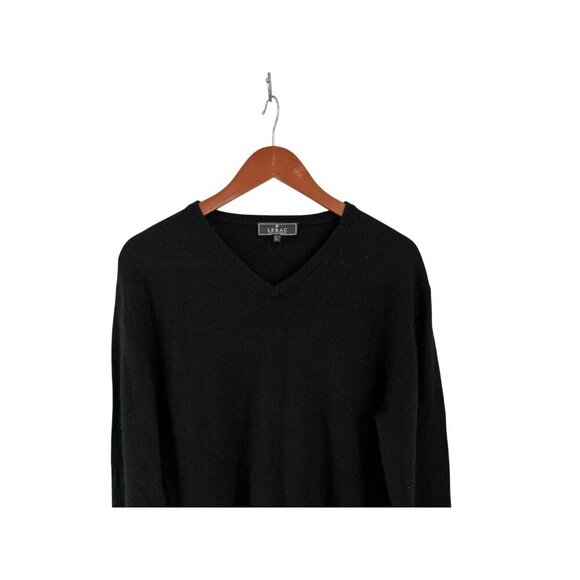 Le Bac Black V-Neck Sweater 100% Cashmere Pullover Long Sleeve L - Picture 6 of 8